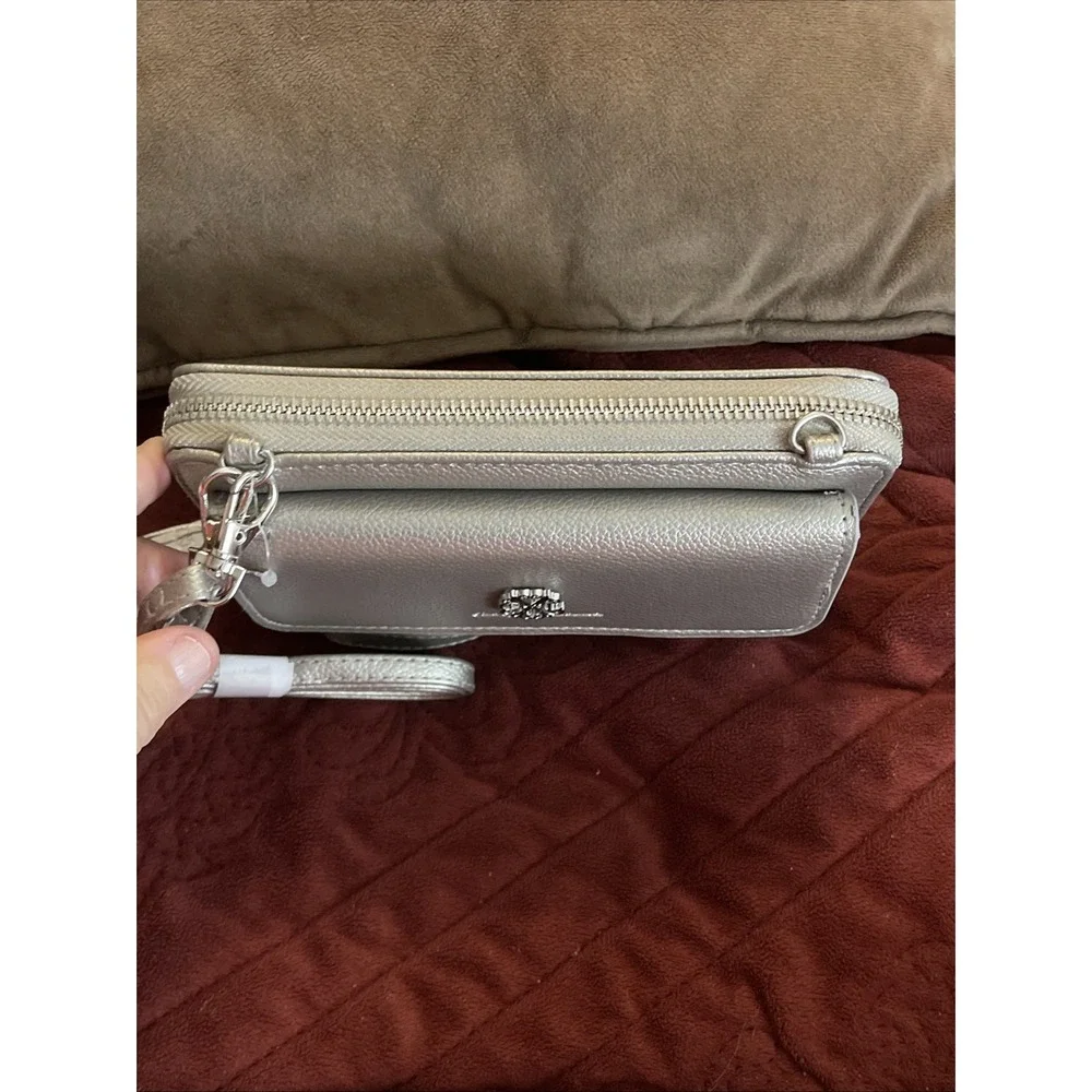 NWT Gift CXL Christian Lacroix‎ Blake Pewter Pebble Flap Snap Magnetic Closure